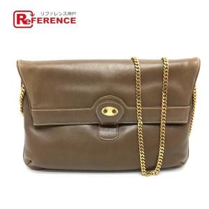 CELINE セリーヌ ロゴ金具 ヴィンテージ チェーン クラッチ ショルダー