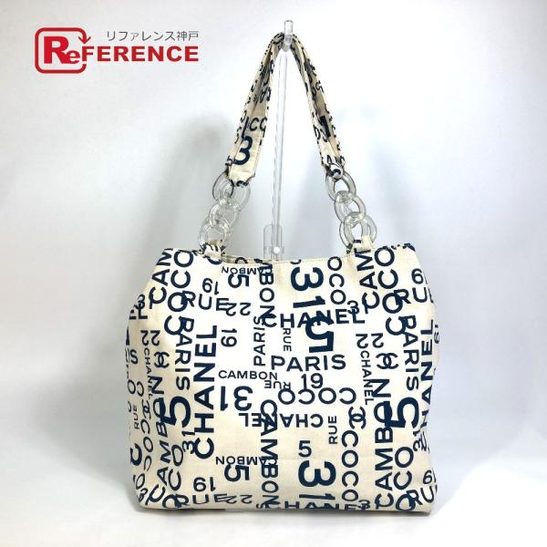 CHANEL シャネル バイシー CCココマーク クリアチェーン 肩掛け トートバッグ キャンバス ...
