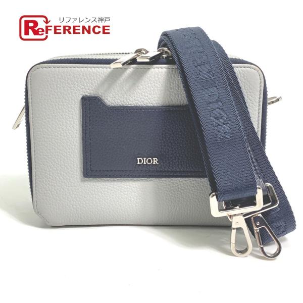 Dior ディオール ロゴ 2PUBC120GBC H07E ダブルジップポケット ショルダーバッグ...