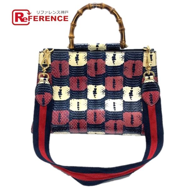 GUCCI グッチ 453764 ニムフェア 2WAY ハンドバッグ パイソン レッド レディース【...