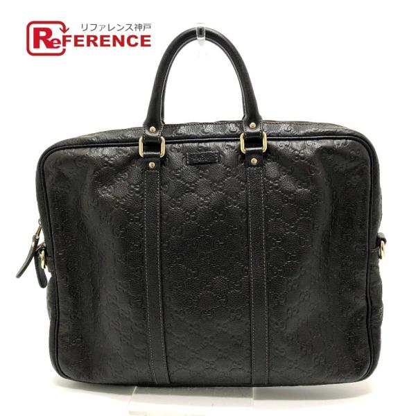 GUCCI グッチ 201480 シマライン ハンドバッグ ビジネスバッグ ブリーフケース レザー ...