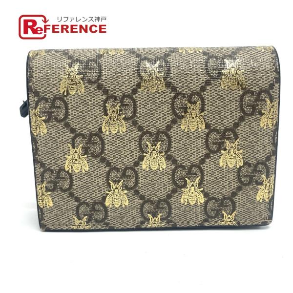GUCCI グッチ 508057 GG BEE ビー コンパクトウォレット 2つ折り財布 GGスプリ...