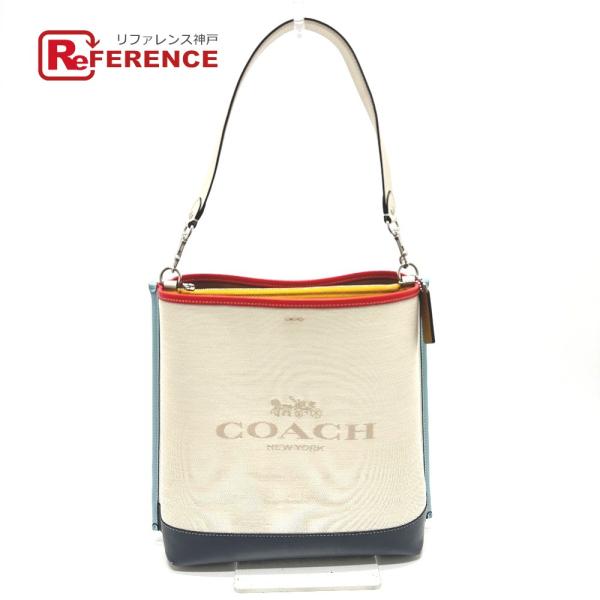 COACH コーチ ロゴ モリーバケットカラーブロック 肩掛け/カバン ショルダーバッグ キャンバス...
