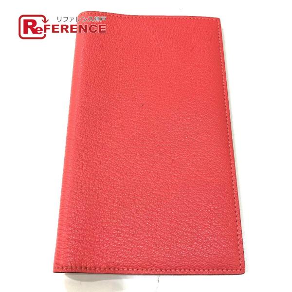 HERMES エルメス 筆記用具 アジェンダ ヴィジョン2 手帳カバー シェーブル □P刻 ローズリ...