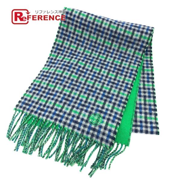 HERMES エルメス Hエコセレクト フリンジ セリエ/ファッション小物 マフラー カシミヤ グレ...