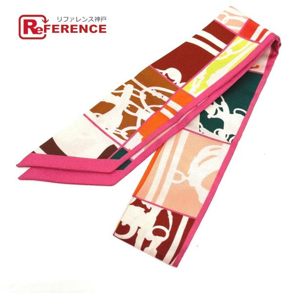 HERMES エルメス 無秩序 En Desordre GALA ツイリー スカーフ シルク ピンク...