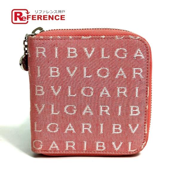 BVLGARI ブルガリ ロゴマニア コンパクトウォレット ラウンドファスナー 2つ折り財布 キャン...