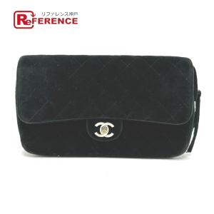 CHANEL シャネル マトラッセ バックパック チェーン リュックサック ベロア ブラック レディース【中古】