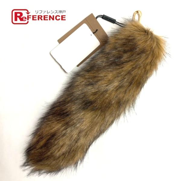 未使用 BURBERRY バーバリー フォックステイル キーホルダー バッグチャーム フェイクファー...