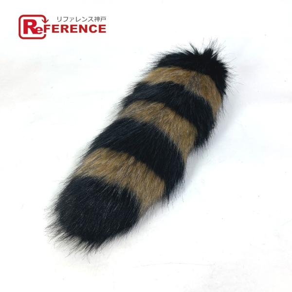 未使用 BURBERRY バーバリー フォックステイル キーホルダー バッグチャーム フェイクファー...