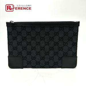 GUCCI グッチ 150415 GG フラット クラッチバッグ カバン ポーチ GGキャンバス ブラック レディース【中古】新品同様｜reference