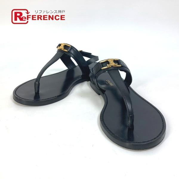 CELINE セリーヌ 33310 トングサンダル フラット 靴  ペタンコ トリオンフ サンダル ...