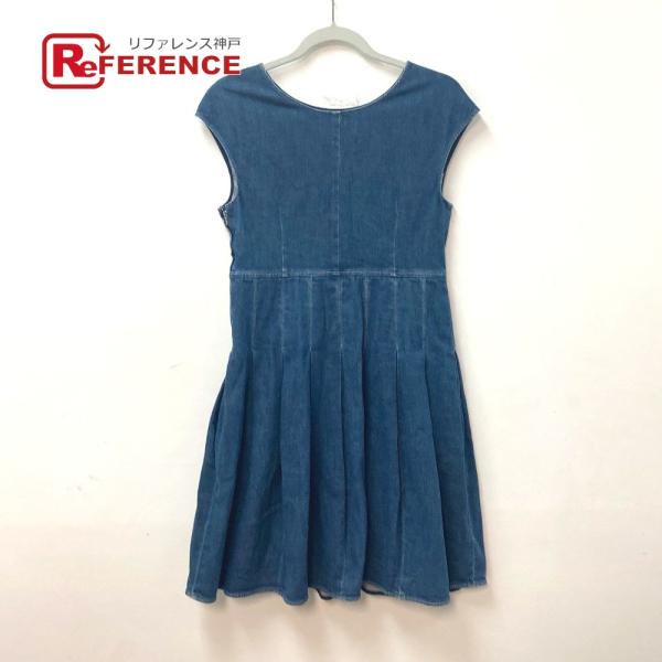 CHANEL シャネル P29999 ココマーク CC デニム アパレル 07C ワンピース ブルー...