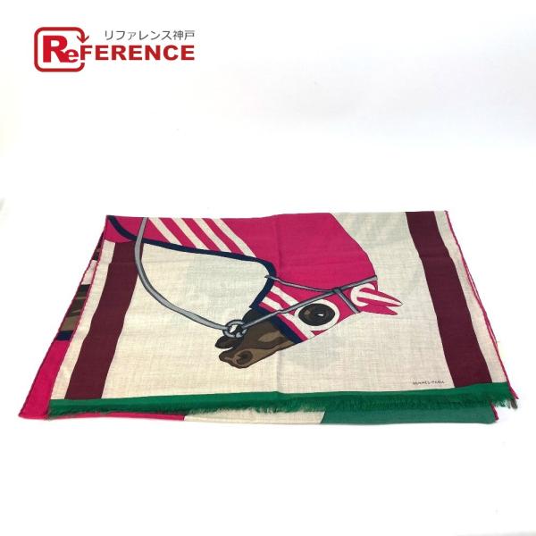 未使用 HERMES エルメス Cheval a la Couverture ストール フリンジ  ...