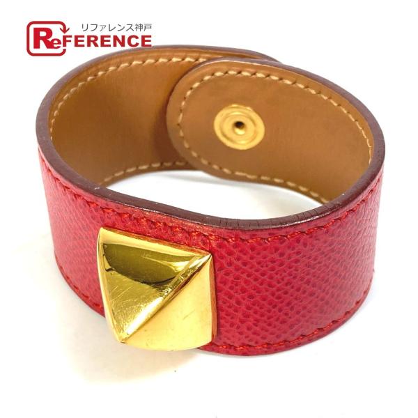 HERMES エルメス メドール アクセサリー バングル ブレスレット レッド レディース【中古】