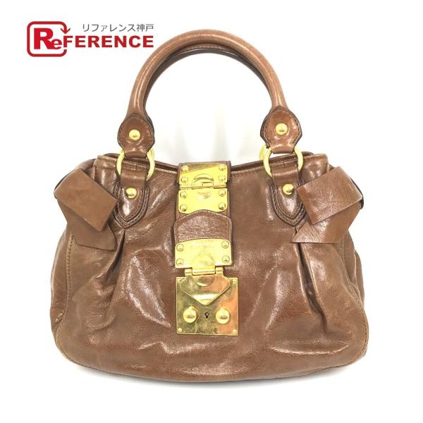 MIUMIU ミュウミュウ RN0686 サイドリボン 2WAY カバン ショルダーバッグ ハンドバ...