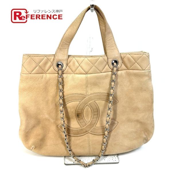 CHANEL シャネル チェーン 2WAY カバン ココマーク ショルダーバッグ ベージュ レディー...