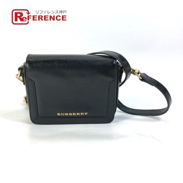 BURBERRY バーバリー ポシェット カバン 斜め掛け ロゴ ショルダーバッグ ブラック レディ...