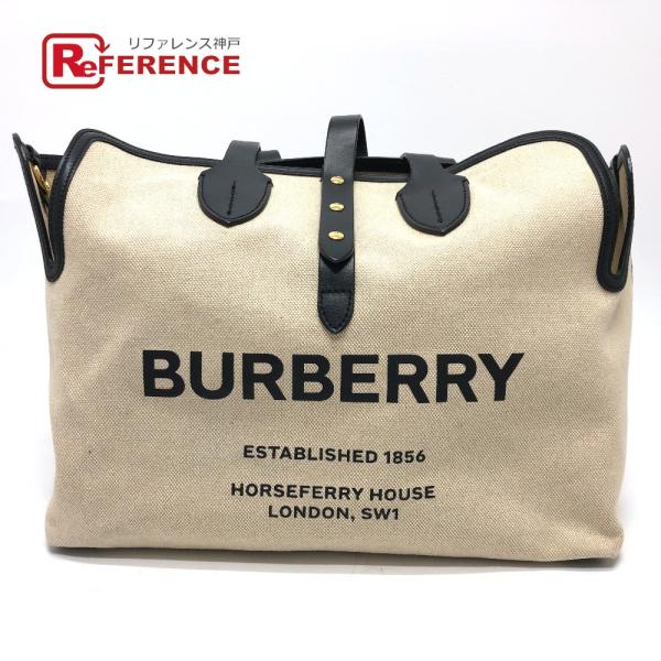BURBERRY バーバリー 80313181 ソフトベルト カバン ラージ ロゴ トートバッグ ベ...