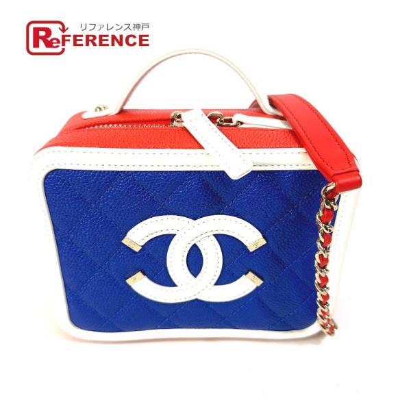 新品同様 CHANEL シャネル A93342 CCフィリグリー バニティバッグ トリコロール ココ...