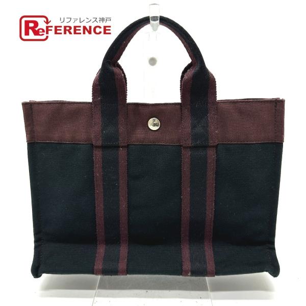 HERMES エルメス フールトゥPM ミニ トートバッグ ハンドバッグ ブラック ユニセックス【中...