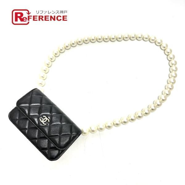 新品同様 CHANEL シャネル パールショルダー チェーンウォレット 斜め掛け CC ココマーク ...