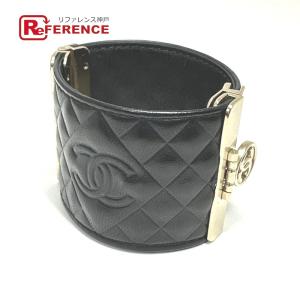 CHANEL シャネル　ココマーク バングル ブラック CHANEL 美品 シャネル ココマーク ラインストーン バングル