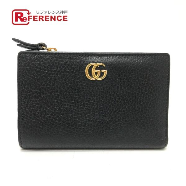 GUCCI グッチ 546588 GGマーモント 2つ折り財布 ブラック レディース【中古】