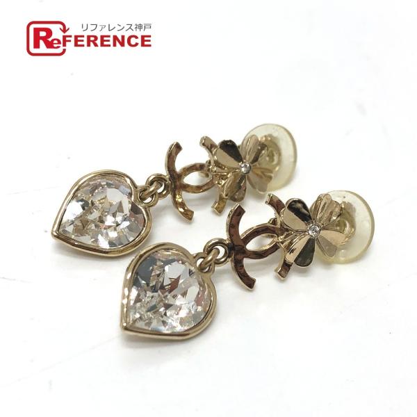 CHANEL シャネル クローバー ハート B22S CC ココマーク イヤリング ゴールド レディ...