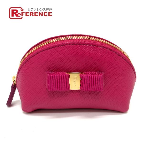 美品 Salvatore Ferragamo サルヴァトーレフェラガモ リボン 小銭入れ ヴァラ コ...