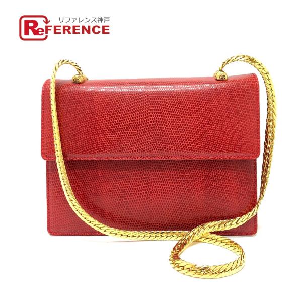 GUCCI グッチ チェーン オールドグッチ ショルダーバッグ レッド レディース【中古】