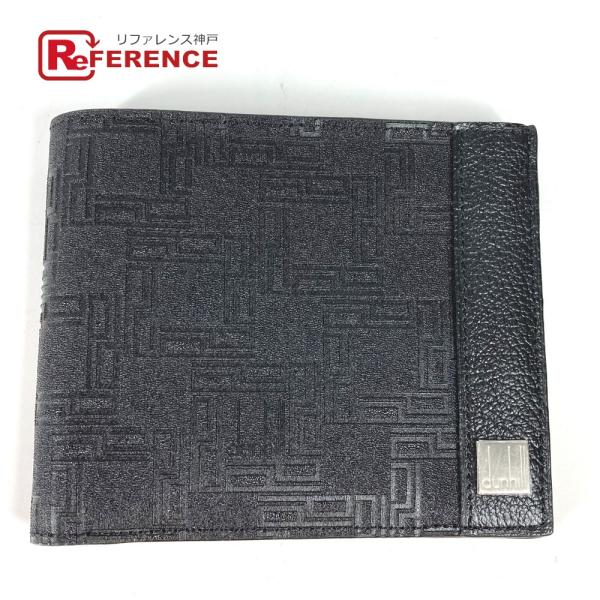 未使用 Dunhill ダンヒル 札入れ ロゴ コンパクトウォレット 2つ折り財布 ブラック メンズ...