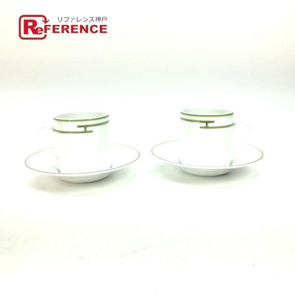 未使用 HERMES エルメス Rhythm リズム ティーカップ＆ソーサー 2客 コップ プレート...
