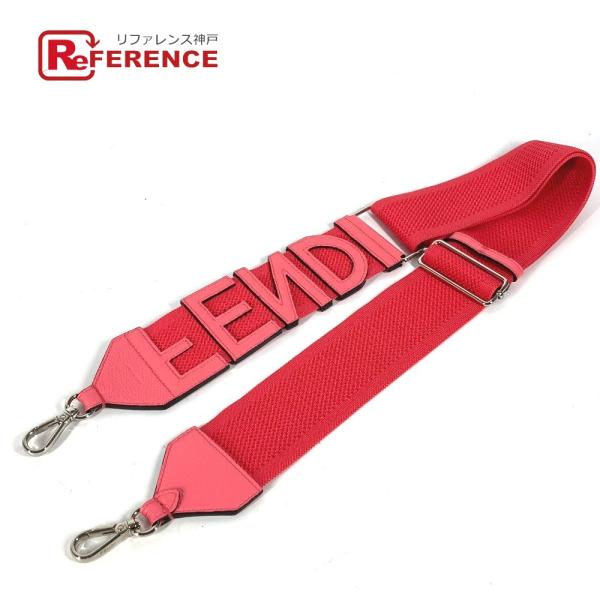 未使用 FENDI フェンディ ストラップユー メッシュ ロゴ ショルダーストラップ ピンク レディ...
