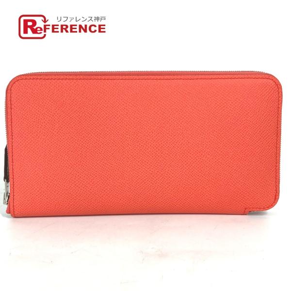 未使用 HERMES エルメス アザップロング シルクイン ラウンドファスナー 長財布 ローズテキサ...