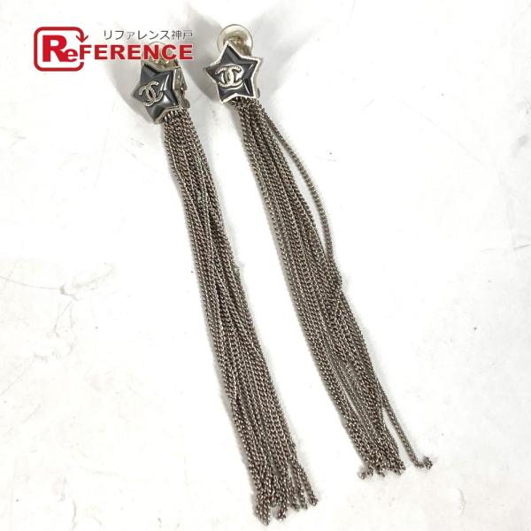 CHANEL シャネル CC ココマーク スター 星 10連チェーン アクセサリー ロングピアス A...