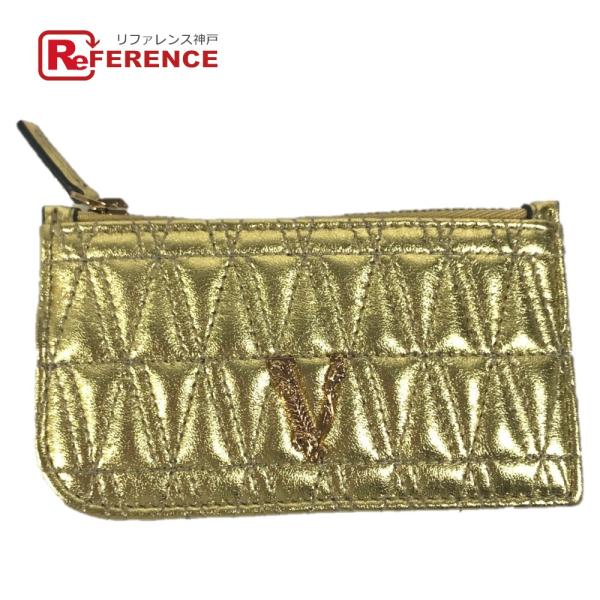 未使用 VERSACE ヴェルサーチ ヴィセトス Vロゴ フラグメントケース 財布 小銭入れ キーリ...