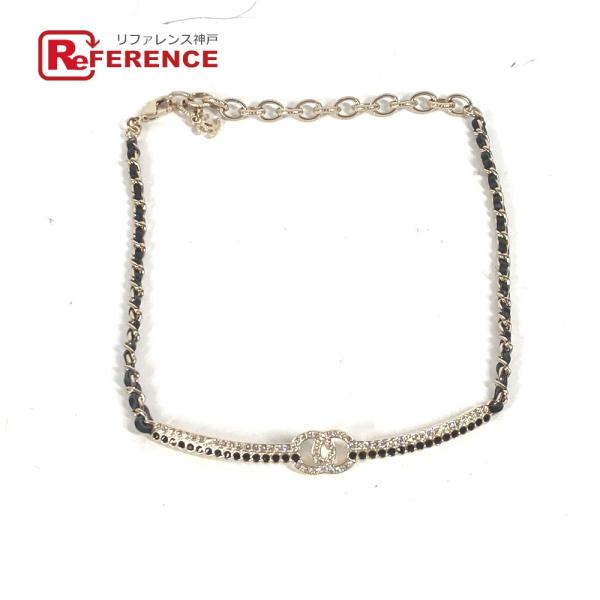 新品同様 CHANEL シャネル AB9152 CC ココマーク ラインストーン チョーカー アクセ...