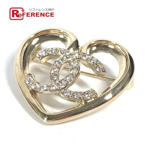 未使用 CHANEL シャネル CC ココマーク ハート ラインストーン アクセサリー P23C ブ...