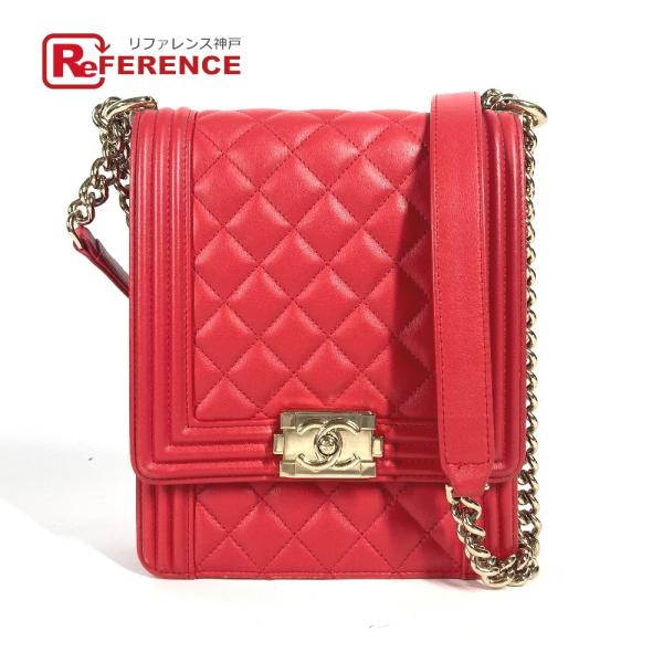 CHANEL シャネル 縦型 ボーイシャネル カバン 斜め掛け ポシェット チェーン CC ココマー...