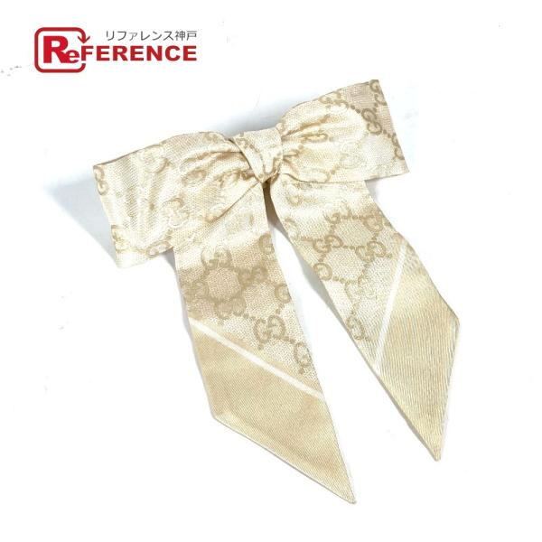 未使用 GUCCI グッチ 816541 GG シルクジャカード シュシュ ヘアアクセサリー ヘアゴ...