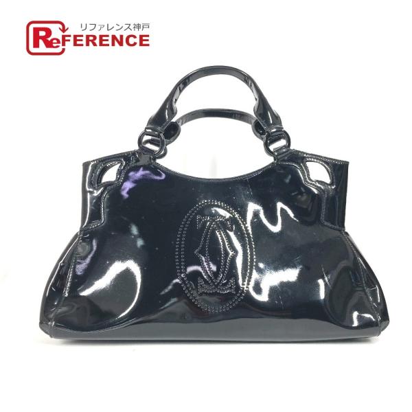 CARTIER カルティエ マルチェロ ロゴ カバン トートバッグ ハンドバッグ ブラック レディー...