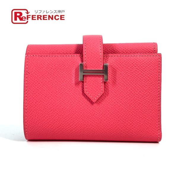 未使用 HERMES エルメス ベアンコンビネ ミディアムウォレット 3つ折り財布 ローズアザレ ピ...