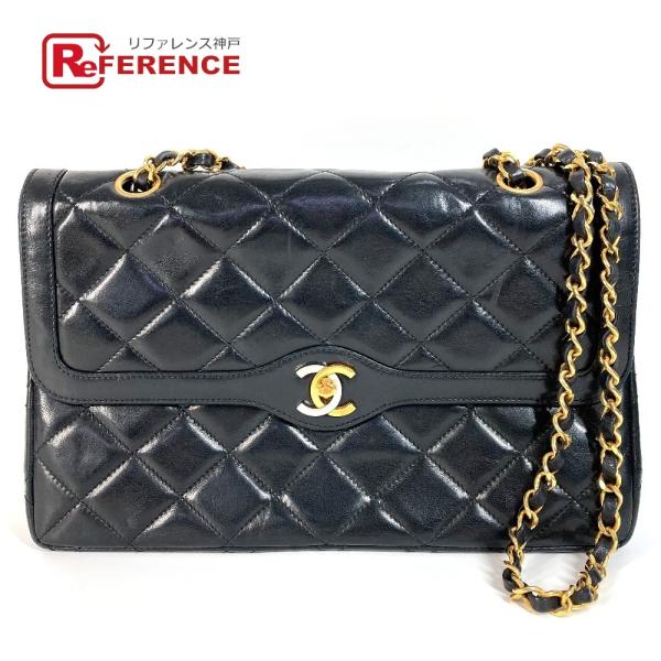 CHANEL シャネル CC ココマーク パリ限定 カバン Wチェーン 斜め掛け マトラッセ キルテ...