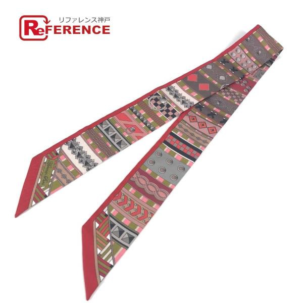 美品 HERMES エルメス ツイリー ツィリー コリエドシアン バンドースカーフ スカーフ レッド...