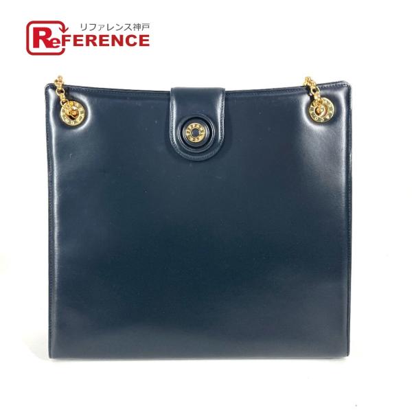 TIFFANY&amp;Co. ティファニー ラウンドロゴ ビッグ カバン Wチェーンバッグ トートバッグ ...