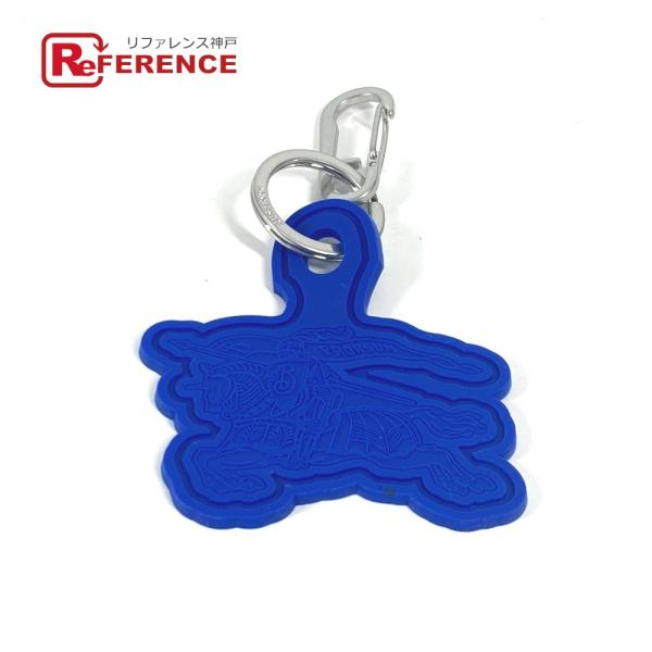 美品 BURBERRY バーバリー ロゴ カラビナ付き バッグチャーム アクセサリー キーホルダー ...