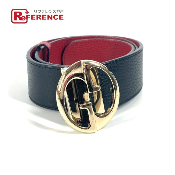 新品同様 GUCCI グッチ 450000 ダブルGロゴ バックル アクセサリー ベルト レッド ユ...