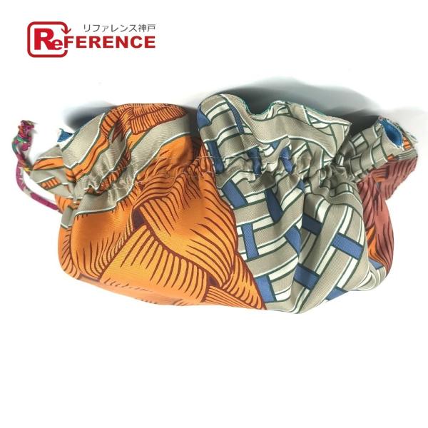 美品 HERMES エルメス 巾着 メイクポーチ 化粧ポーチ petit h プティアッシュ ポーチ...