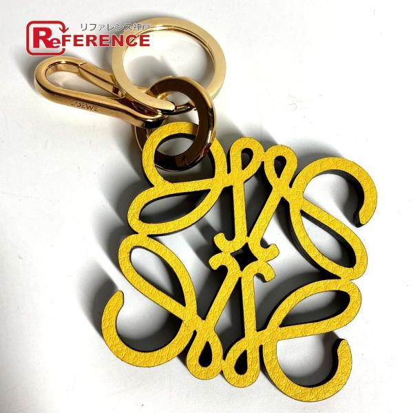 美品 LOEWE ロエベ C821232X06 アナグラムチャーム（カーフ） バッグチャーム ロゴ ...